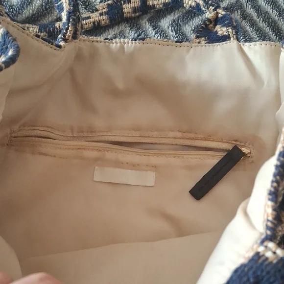 H&M Limited Edition Jacquard Weave Tribal Patterned Jute Large Tote Handbag Bag - Picture 4 of 5